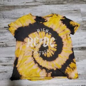 ACDC High Voltage Shirt Size Medium Hand Tye Dyed Classic Rock